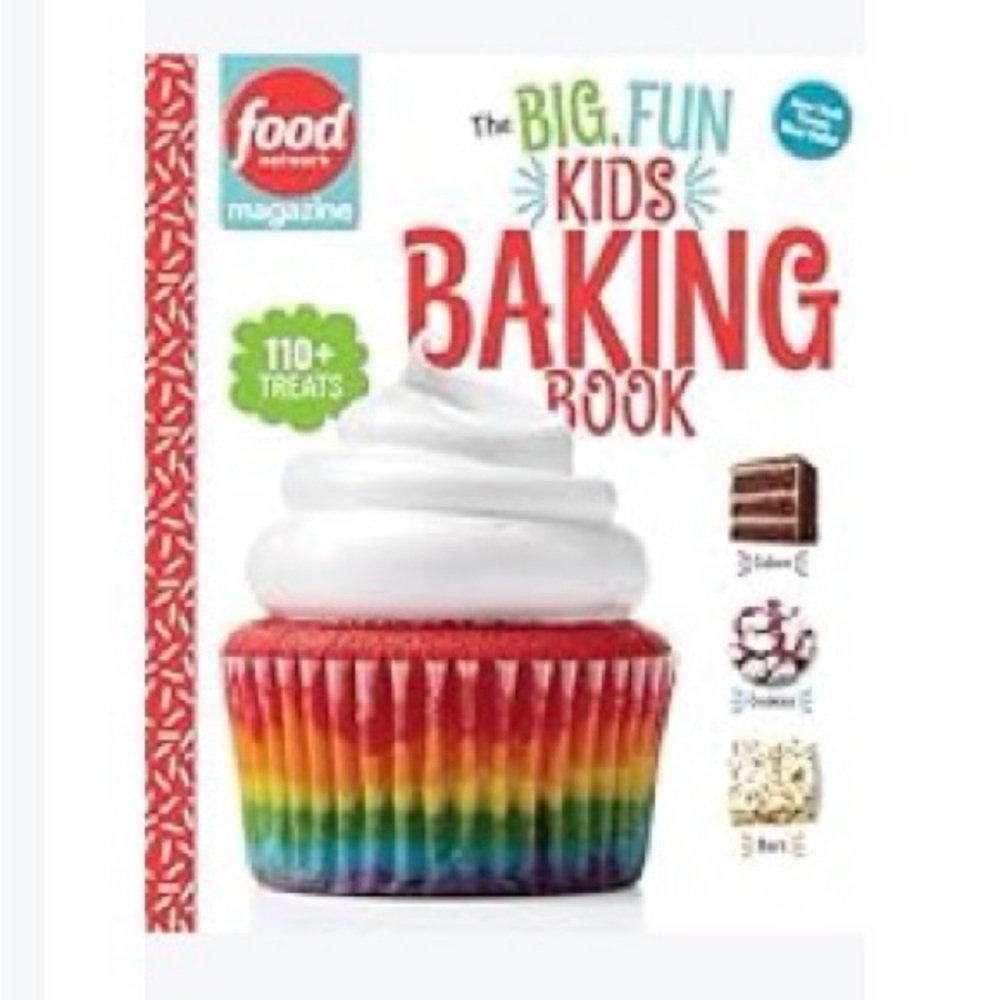 Food Network Kids Baking Book with Red and Rainbow Cupcake
